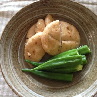 がんもどきとオクラの煮物